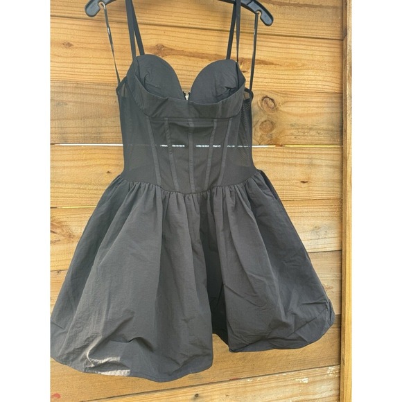 Black Fit And Flare Dress Forever 21‎ Caged Fit & Flare Mini Dress Size Medium - Picture 2 of 12